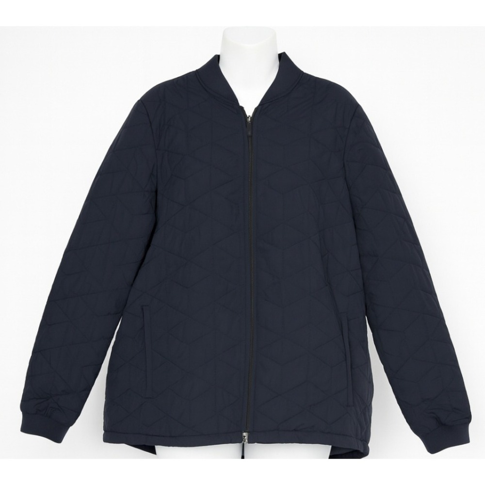 Duluth Trading Co Jacket Women XXL Black Quilted Nylon Bomber Neutral Minimalist